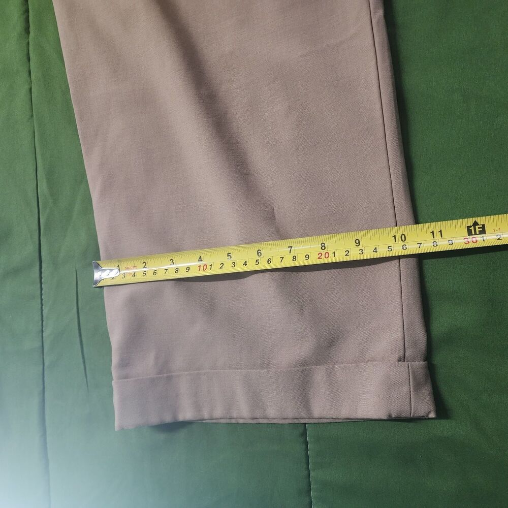 Vintage Ralph Lauren Baggy Wide Cuffed Legs Women's Pants Beige Size 10 - Picture 9 of 16